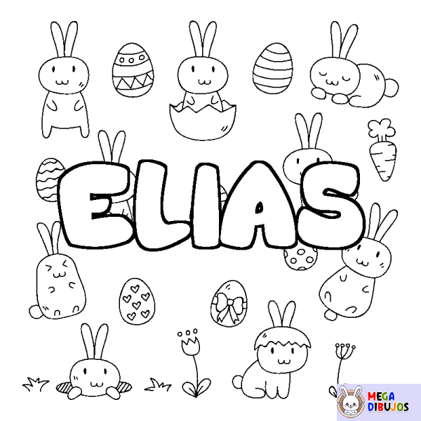 Coloración del nombre ELIAS - decorado Pascua