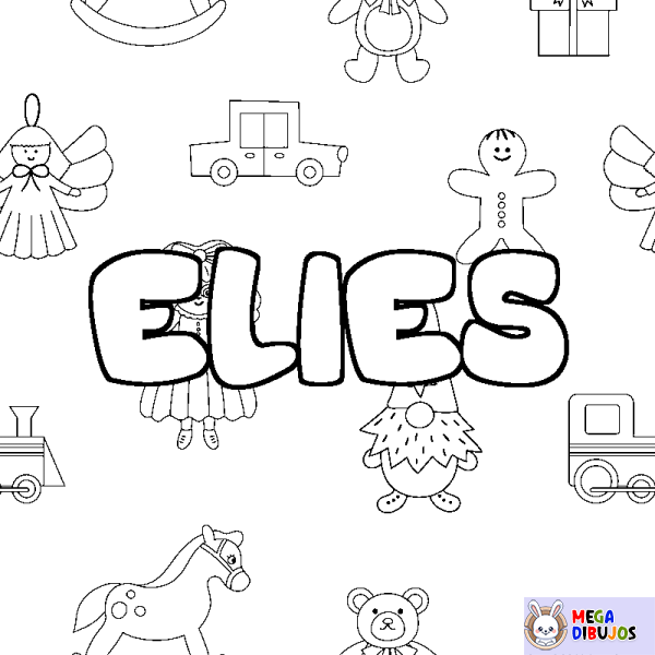 Coloración del nombre ELIES - decorado juguetes