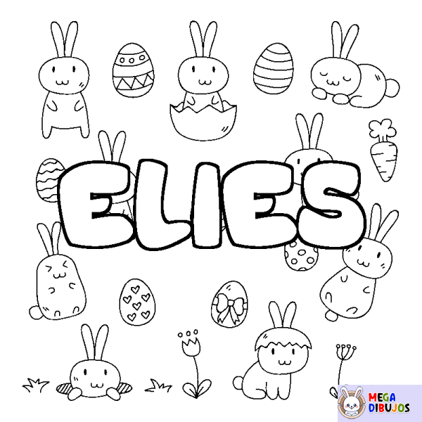 Coloración del nombre ELIES - decorado Pascua