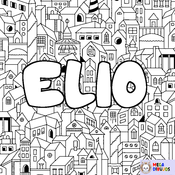 Coloración del nombre ELIO - decorado ciudad