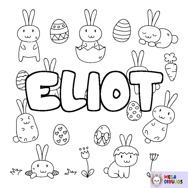 Coloración del nombre ELIOT - decorado Pascua