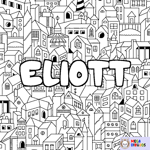 Coloración del nombre ELIOTT - decorado ciudad