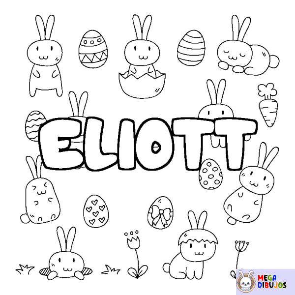 Coloración del nombre ELIOTT - decorado Pascua