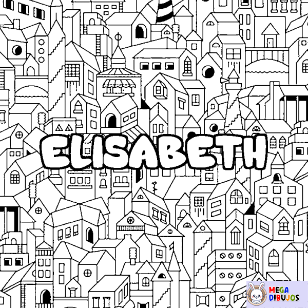 Coloración del nombre ELISABETH - decorado ciudad