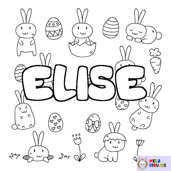 Coloración del nombre ELISE - decorado Pascua