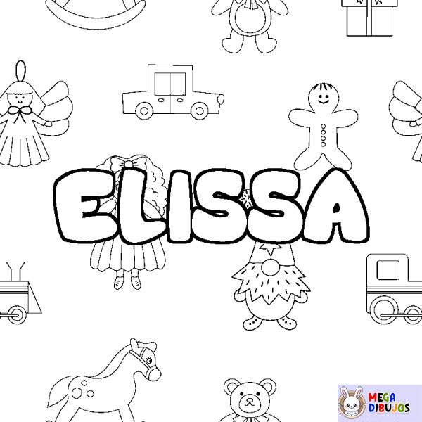 Coloración del nombre ELISSA - decorado juguetes