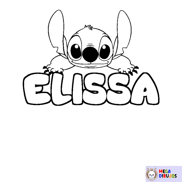 Coloración del nombre ELISSA - decorado Stitch