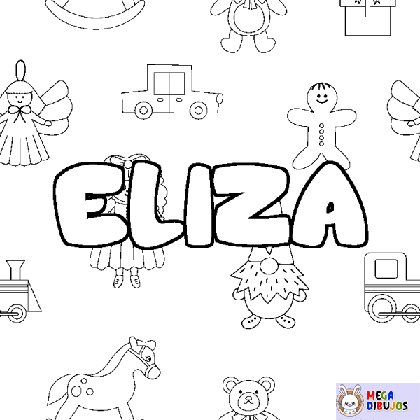 Coloración del nombre ELIZA - decorado juguetes