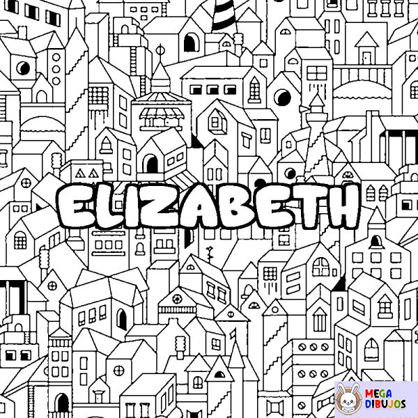 Coloración del nombre ELIZABETH - decorado ciudad