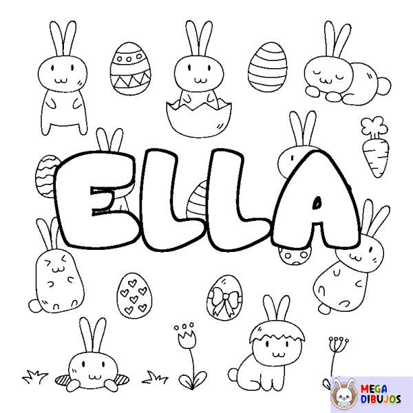 Coloración del nombre ELLA - decorado Pascua