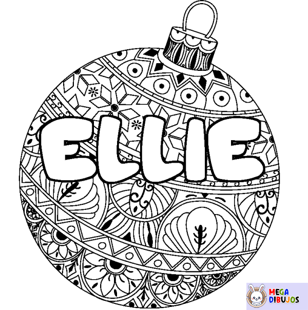 Coloración del nombre ELLIE - decorado bola de Navidad