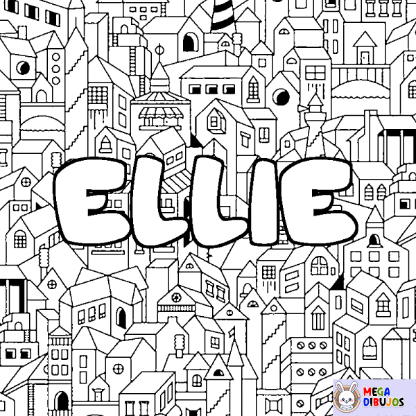 Coloración del nombre ELLIE - decorado ciudad