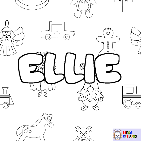 Coloración del nombre ELLIE - decorado juguetes