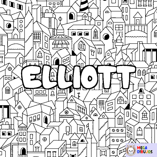 Coloración del nombre ELLIOTT - decorado ciudad