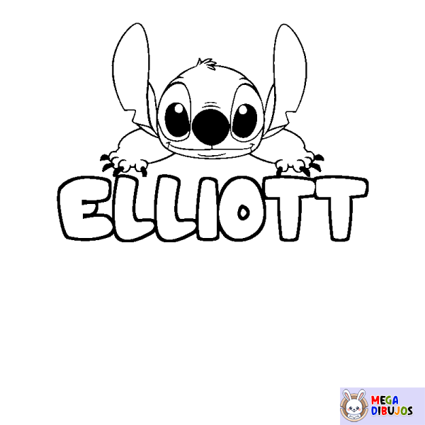 Coloración del nombre ELLIOTT - decorado Stitch