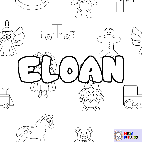 Coloración del nombre ELOAN - decorado juguetes