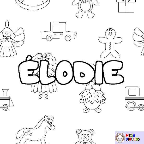 Coloración del nombre &Eacute;LODIE - decorado juguetes