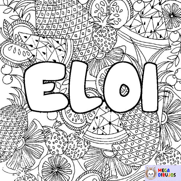 Coloración del nombre ELOI - decorado mandala de frutas