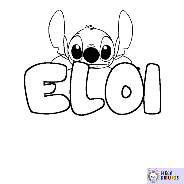 Coloración del nombre ELOI - decorado Stitch