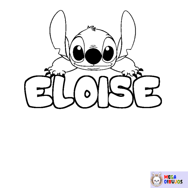 Coloración del nombre ELOISE - decorado Stitch