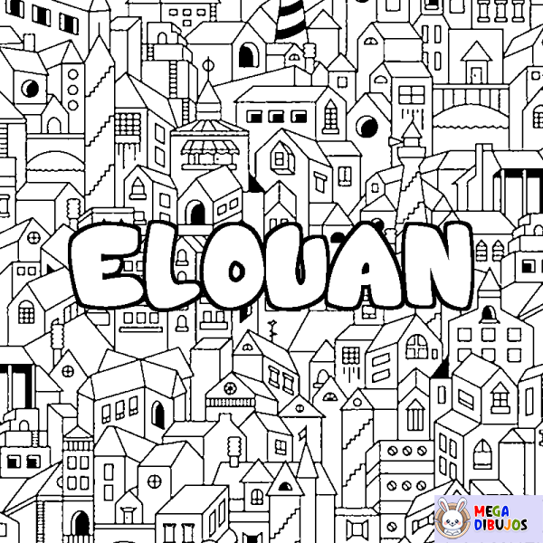 Coloración del nombre ELOUAN - decorado ciudad