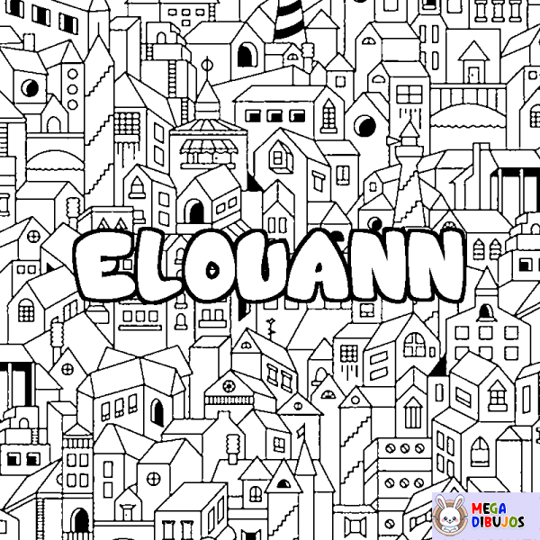 Coloración del nombre ELOUANN - decorado ciudad