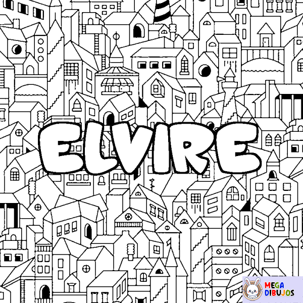 Coloración del nombre ELVIRE - decorado ciudad