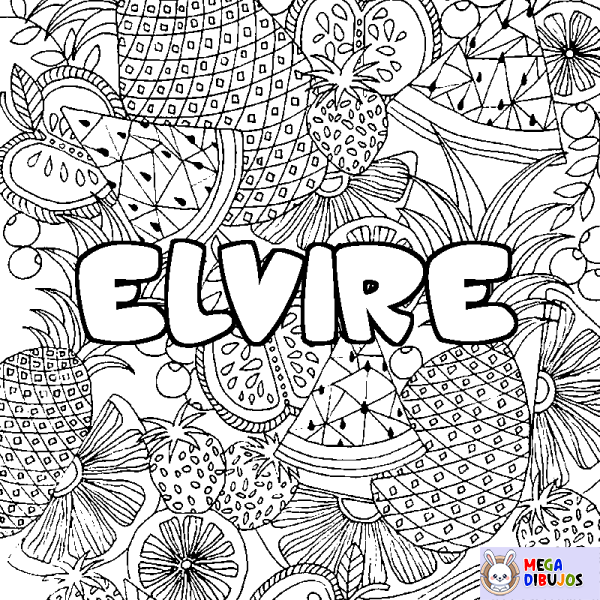 Coloración del nombre ELVIRE - decorado mandala de frutas