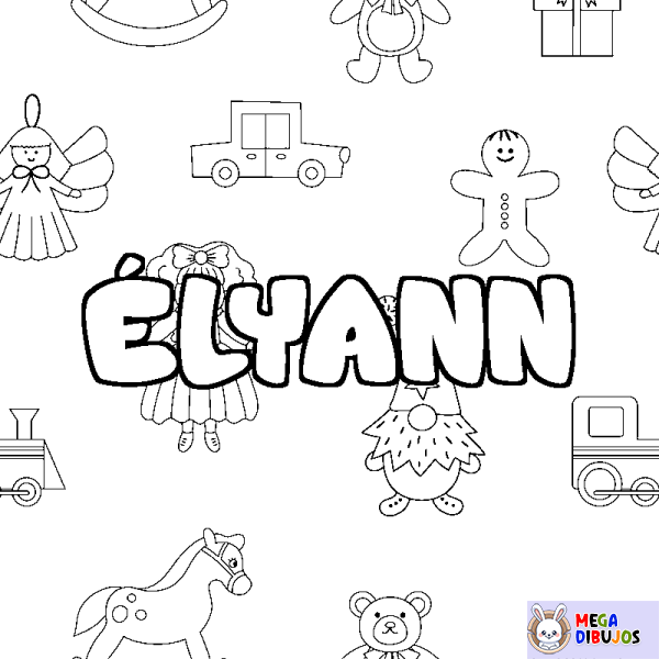 Coloración del nombre &Eacute;LYANN - decorado juguetes