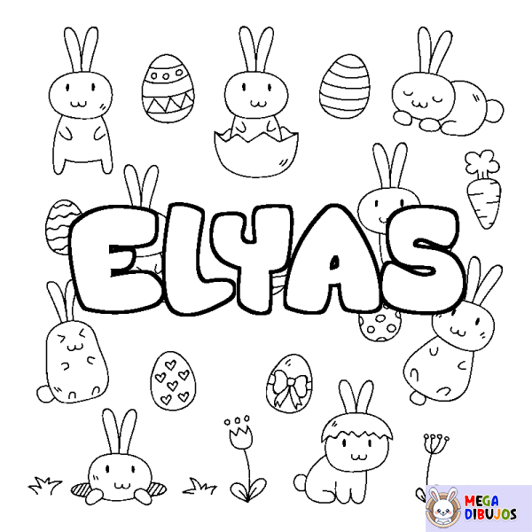 Coloración del nombre ELYAS - decorado Pascua