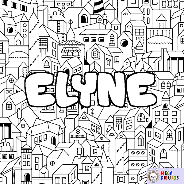 Coloración del nombre ELYNE - decorado ciudad