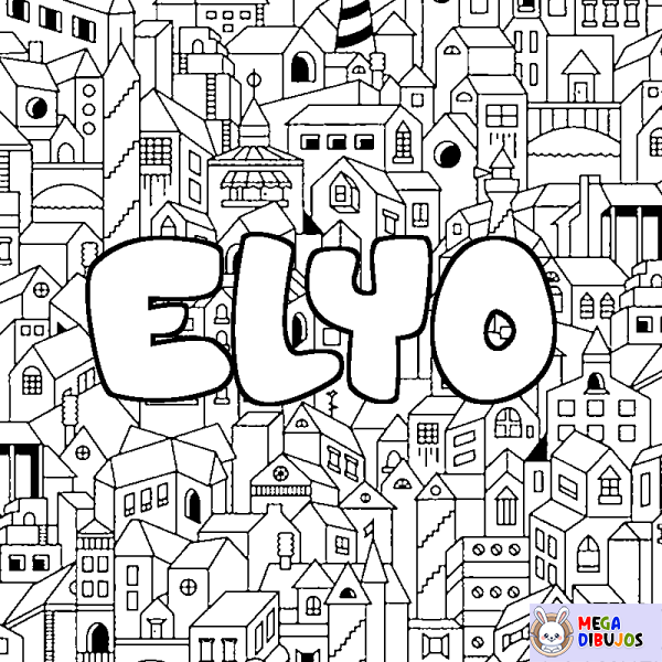 Coloración del nombre ELYO - decorado ciudad