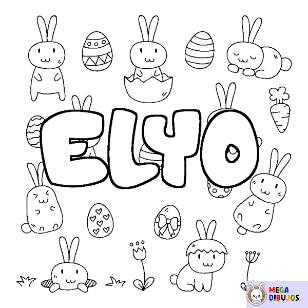 Coloración del nombre ELYO - decorado Pascua