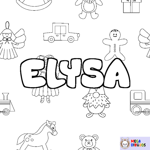 Coloración del nombre ELYSA - decorado juguetes