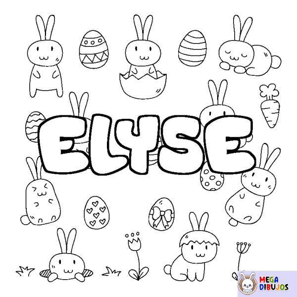 Coloración del nombre ELYSE - decorado Pascua