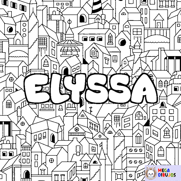 Coloración del nombre ELYSSA - decorado ciudad