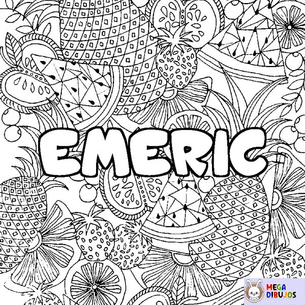 Coloración del nombre EMERIC - decorado mandala de frutas