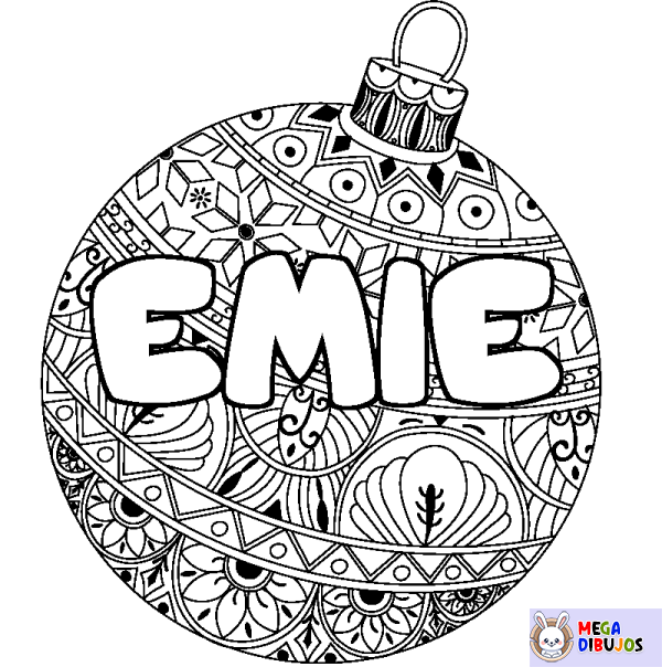 Coloración del nombre EMIE - decorado bola de Navidad