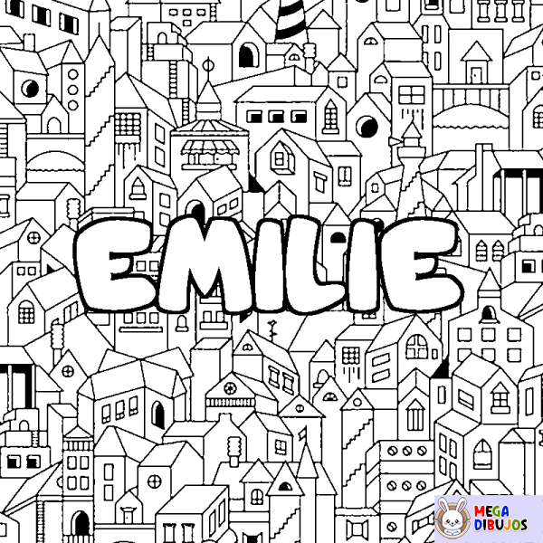 Coloración del nombre EMILIE - decorado ciudad