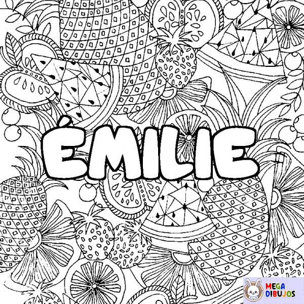 Coloración del nombre &Eacute;MILIE - decorado mandala de frutas