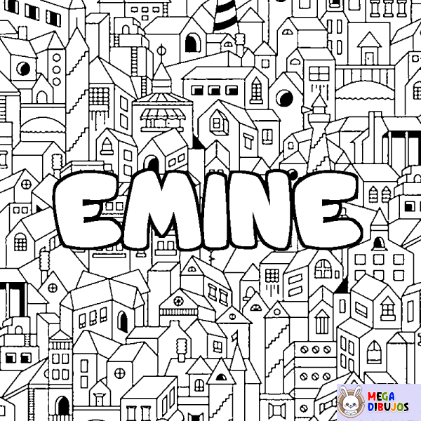 Coloración del nombre EMINE - decorado ciudad