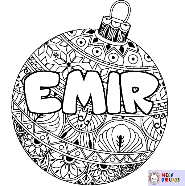 Coloración del nombre EMIR - decorado bola de Navidad