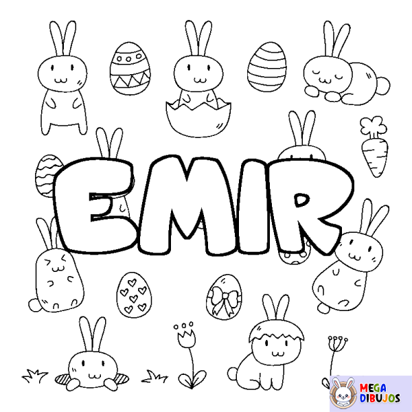 Coloración del nombre EMIR - decorado Pascua