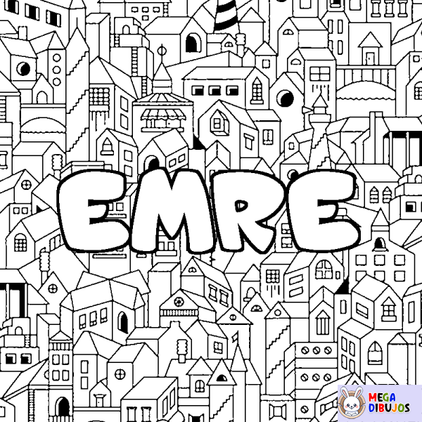 Coloración del nombre EMRE - decorado ciudad