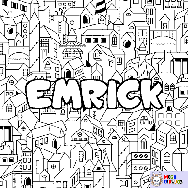 Coloración del nombre EMRICK - decorado ciudad