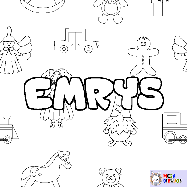 Coloración del nombre EMRYS - decorado juguetes