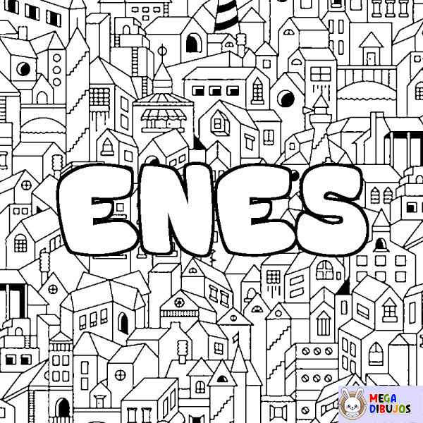 Coloración del nombre ENES - decorado ciudad