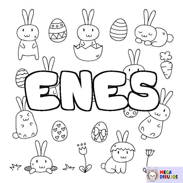 Coloración del nombre ENES - decorado Pascua