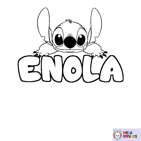 Coloración del nombre ENOLA - decorado Stitch