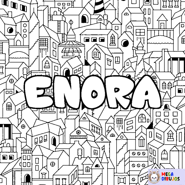 Coloración del nombre ENORA - decorado ciudad